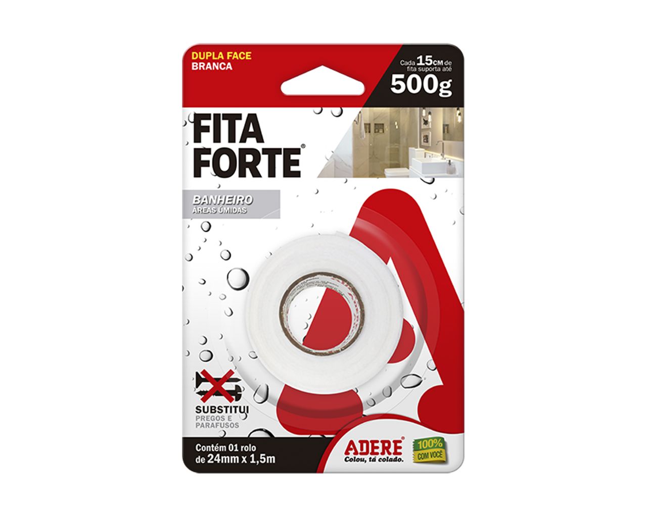 FITA DUPLA FACE FORTE ÁREAS ÚMIDAS 24MMX1,5M