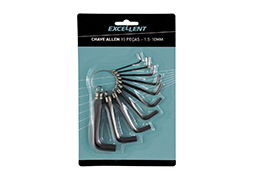 CHAVE ALLEN JOGO COM 10 PCS 1,5-10,0MM COM ARGOLA BLISTER