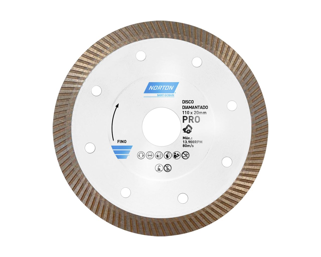 DISCO DIAMANTADO PORCELANATO/CERÂMICA 110X20MM BLISTER