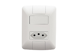 INTERRUPTOR ARIA SIMPLES+TOM 2P+T 10A COM PLACA