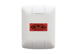 TOMADA ARIA 2P+T 20A/250 VERMELHO COM PLACA 