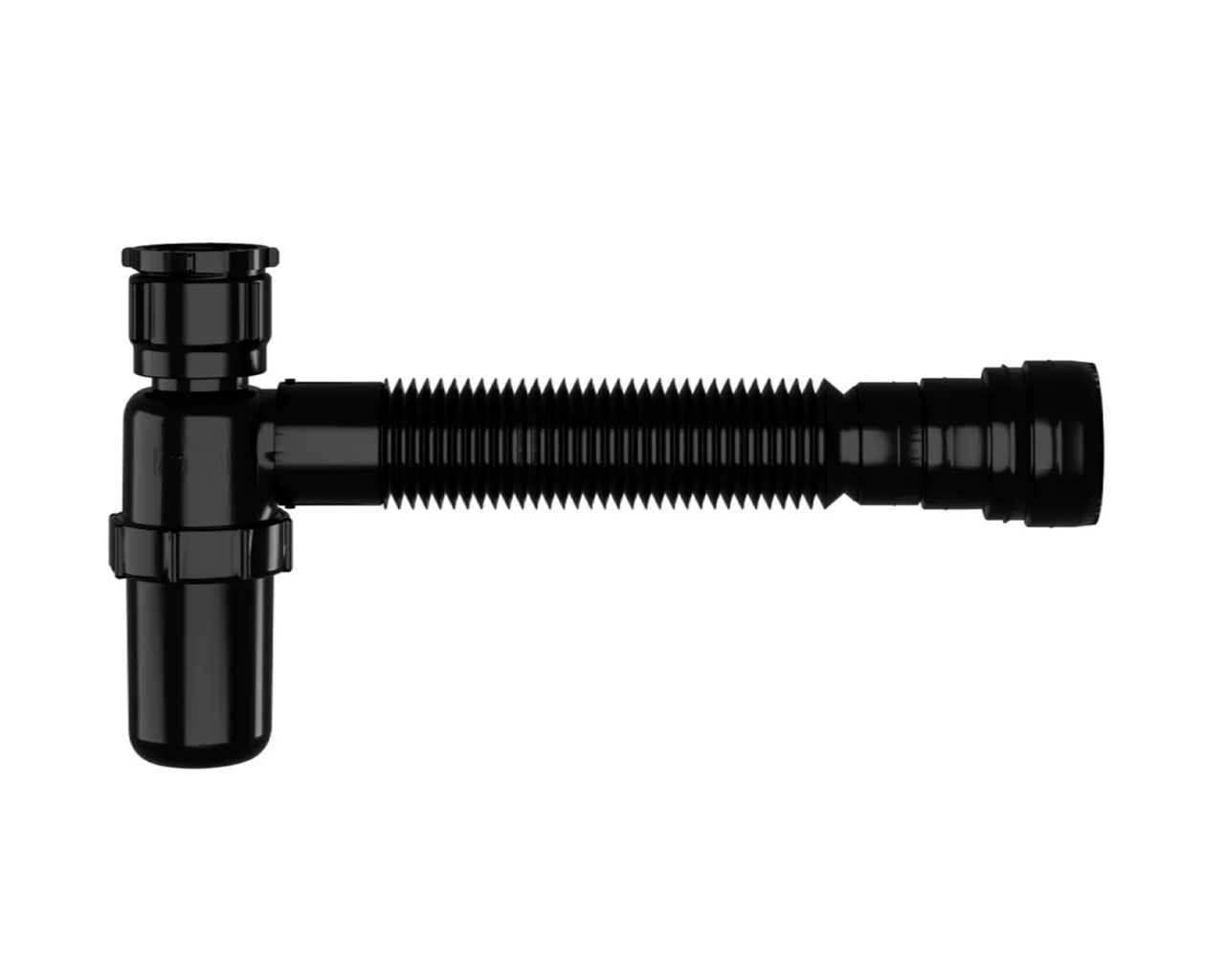 SIFÃO COPO SANFONADO PRETO UNIVERSAL SSUC3