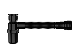 SIFÃO COPO SANFONADO PRETO UNIVERSAL SSUC3
