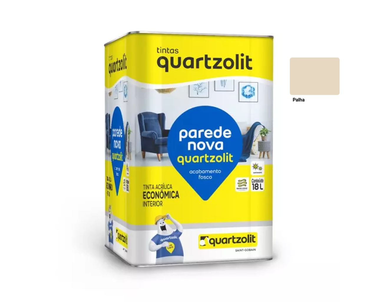 TINTA ACRÍLICA ECONÔMICA PAREDE NOVA ECO PALHA LATA 18L