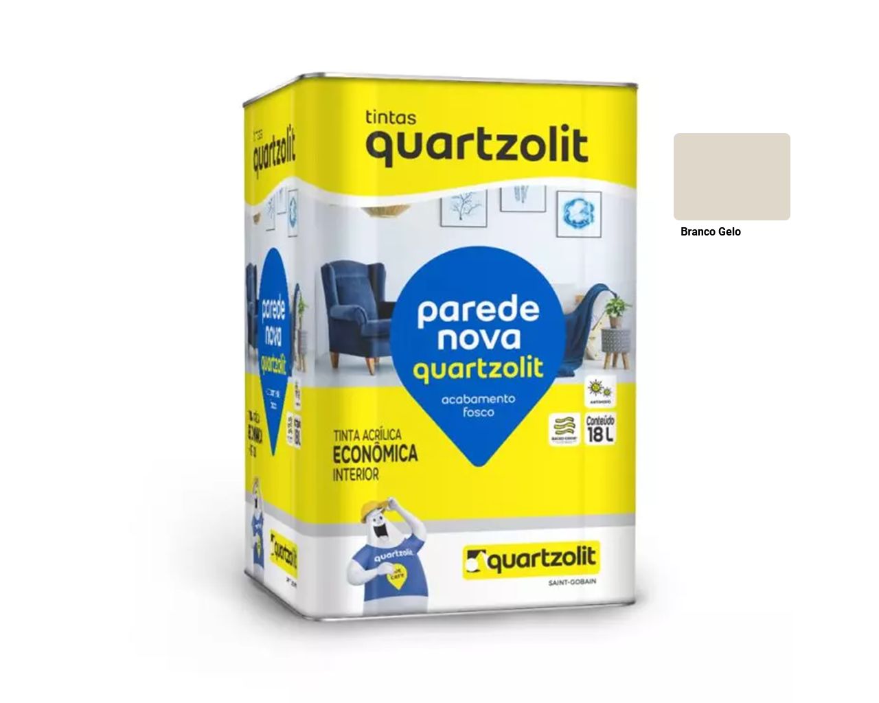 TINTA ACRÍLICA ECONÔMICA PAREDE NOVA ECO BRANCO GELO LATA 18L