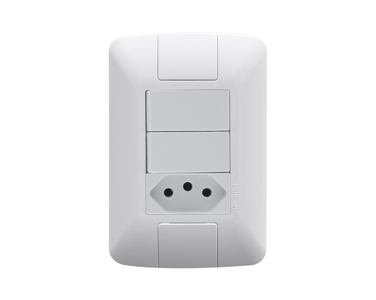 INTERRUPTOR ARIA 2 SIMPLES+ TOM 10A COM PLACA