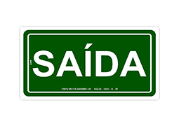 PLACA DE SINALIZAÇÃO FOTOLUMINESCENTE SAÍDA 15X25CM