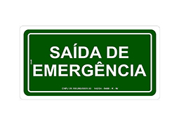 PLACA DE SINALIZAÇÃO FOTOLUMINESCENTE SAÍDA EMERGÊNCIA 15X25CM