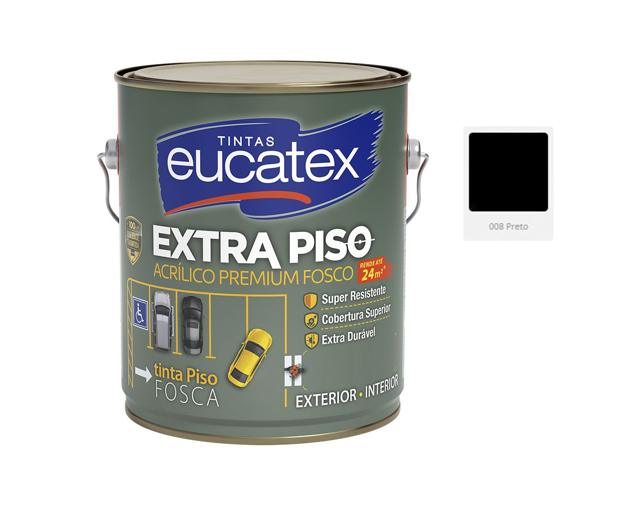 TINTA PISO EXTRA ACRÍLICO PREMIUM PRETO 3,6L