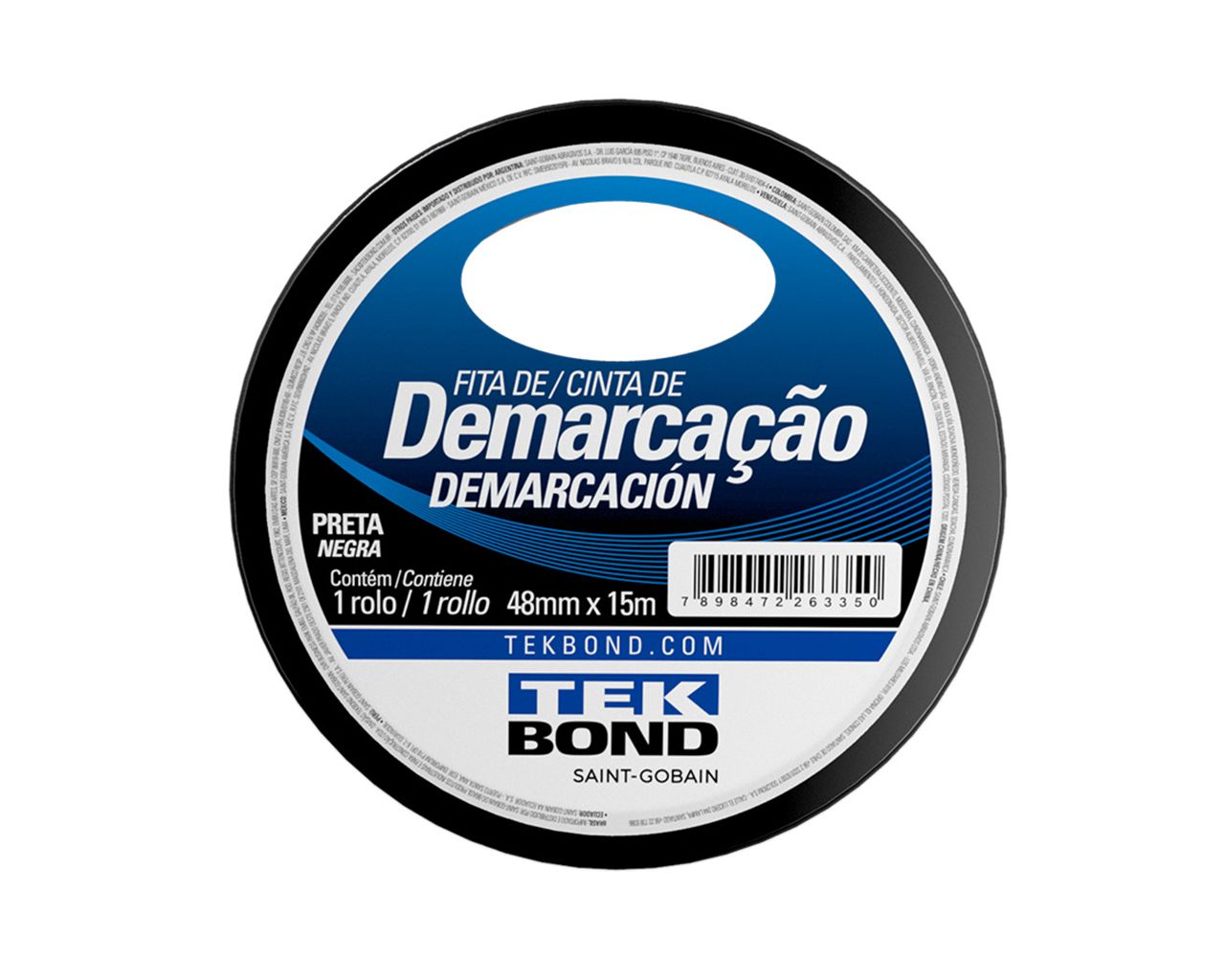 FITA DEMARCAÇÃO SOLO 48MMX15M PRETA BLISTER