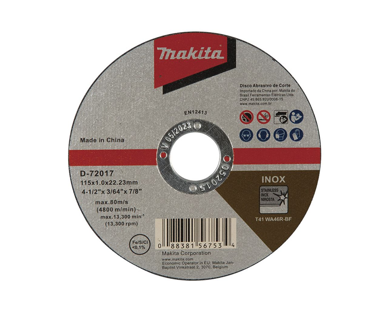 DISCO CORTE INOX SPEED 115X1X22.23MM D-72017 BL