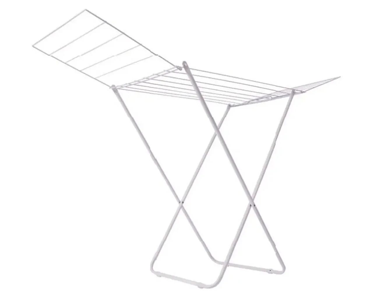 VARAL DE CHÃO COM ASAS AÇO BRANCO 133X53X95CM