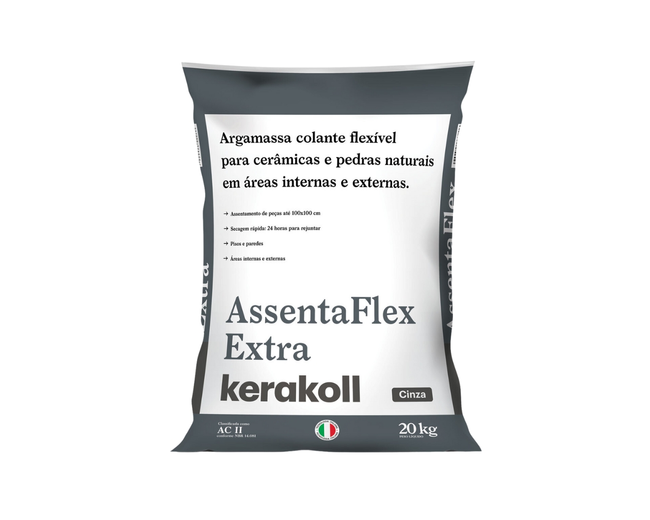 ARGAMASSA ASSENTAFLEX EXTRA+ AC II CINZA 20KG