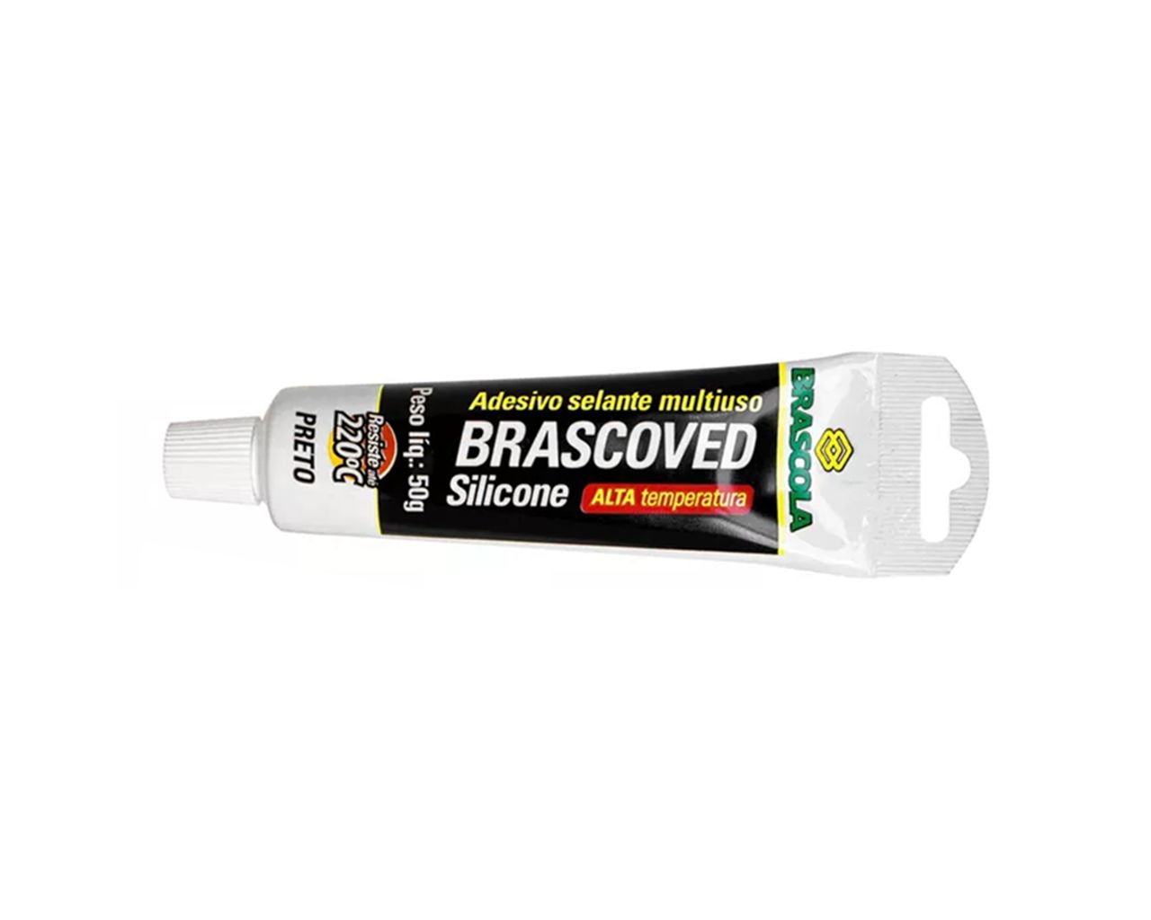 SILICONE BRASCOVED ALTA TEMPERATURA PRETO 50G BLISTER