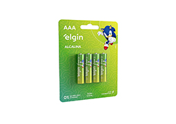PILHA ALCALINA ELGIN SONIC AAA 4PCS BLISTER