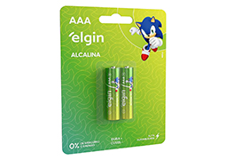 PILHA ALCALINA ELGIN SONIC AAA 2PCS BLISTER