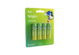 PILHA ALCALINA ELGIN SONIC AA 4PCS BLISTER
