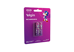 PILHA RECARREGÁVEL ELGIN SONIC AAA-900 2PCS BLISTER