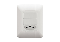 INTERRUPTOR ARIA 2 SIMPLES+ TOM 20A COM PLACA
