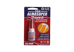 ADESIVO INSTANTÂNEO ALMASUPER BICO/PINCEL 2 EM 1 10G BLISTER