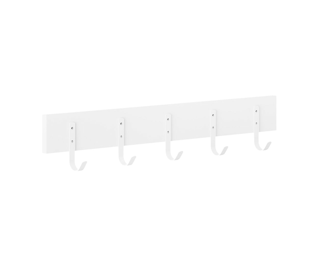 CABIDEIRO SIMPLES BRANCO COM 5 GANCHOS BRANCOS 60CM