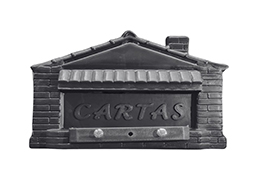 CAIXA DE CARTAS CORREIO CARTAS PLÁSTICA CASA PRETA GRADE