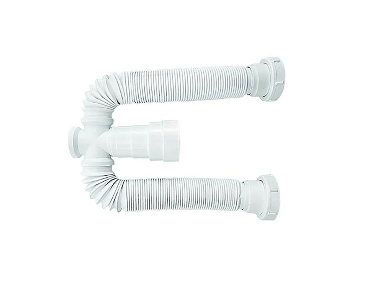 SIFÃO FLEXÍVEL DUPLO BRANCO BLISTER