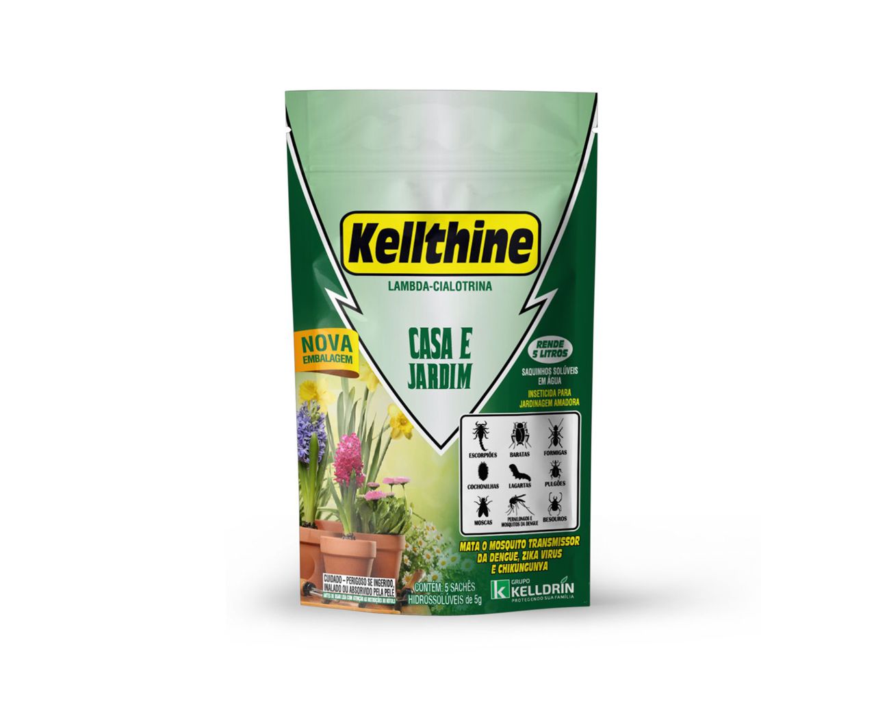 INSETICIDA KELLTHINE CASA E JARDIM COM 5 SACHÊS 5G