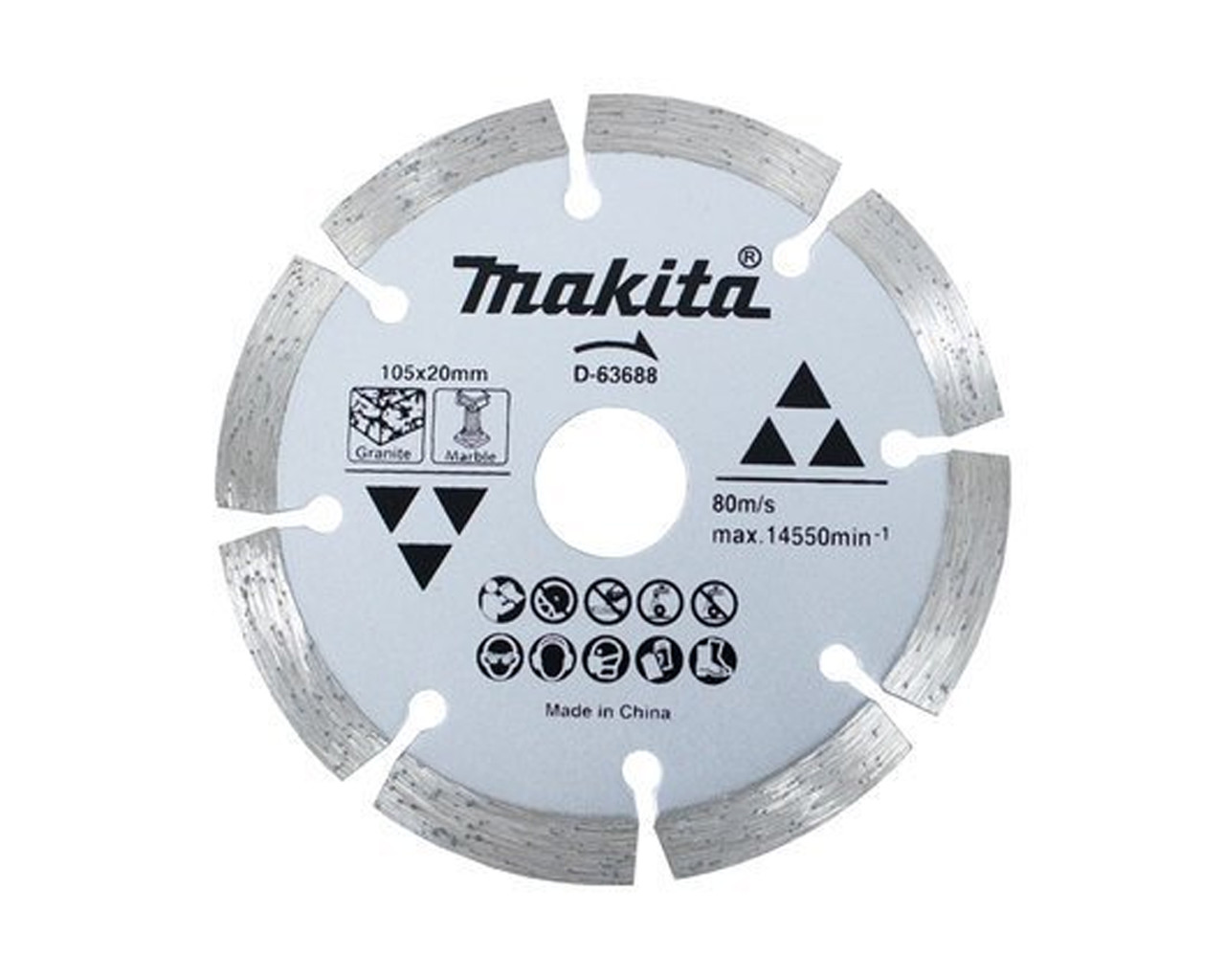 REBOLO DIAMANTADO SEGMENTADO 105X20X8MM PARA GRAN-MARM D-63688