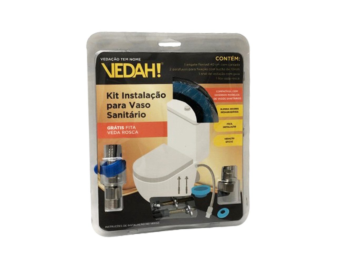 KIT INSTALAÇÃO VASO SANITÁRIO VEDAH BLISTER