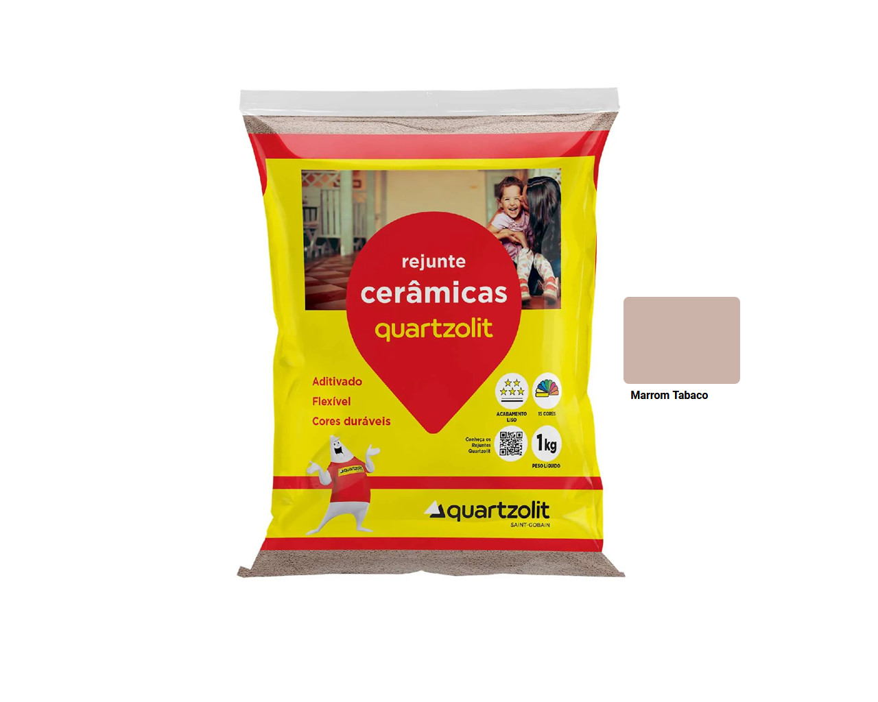 REJUNTE QUARTZOLIT CERAMICAS MARROM TABACO 1KG
