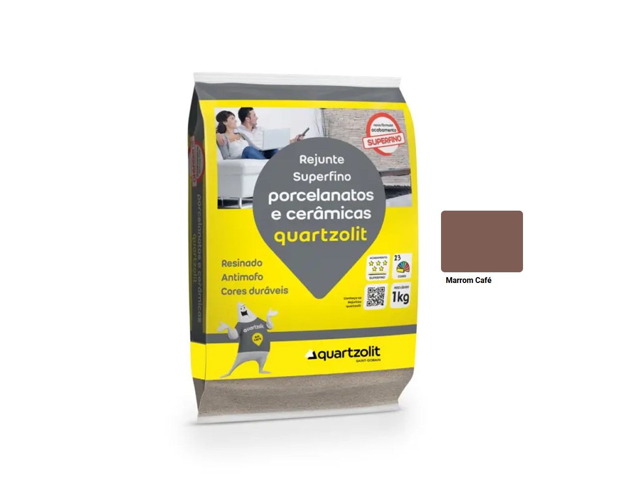 REJUNTE QUARTZOLIT PORCELANATO MARROM CAFÉ 1KG