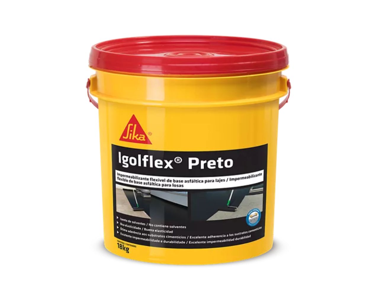 IGOLFLEX PU PRETO BALDE 18 LTS (MANTA LIQUIDA PRETA)