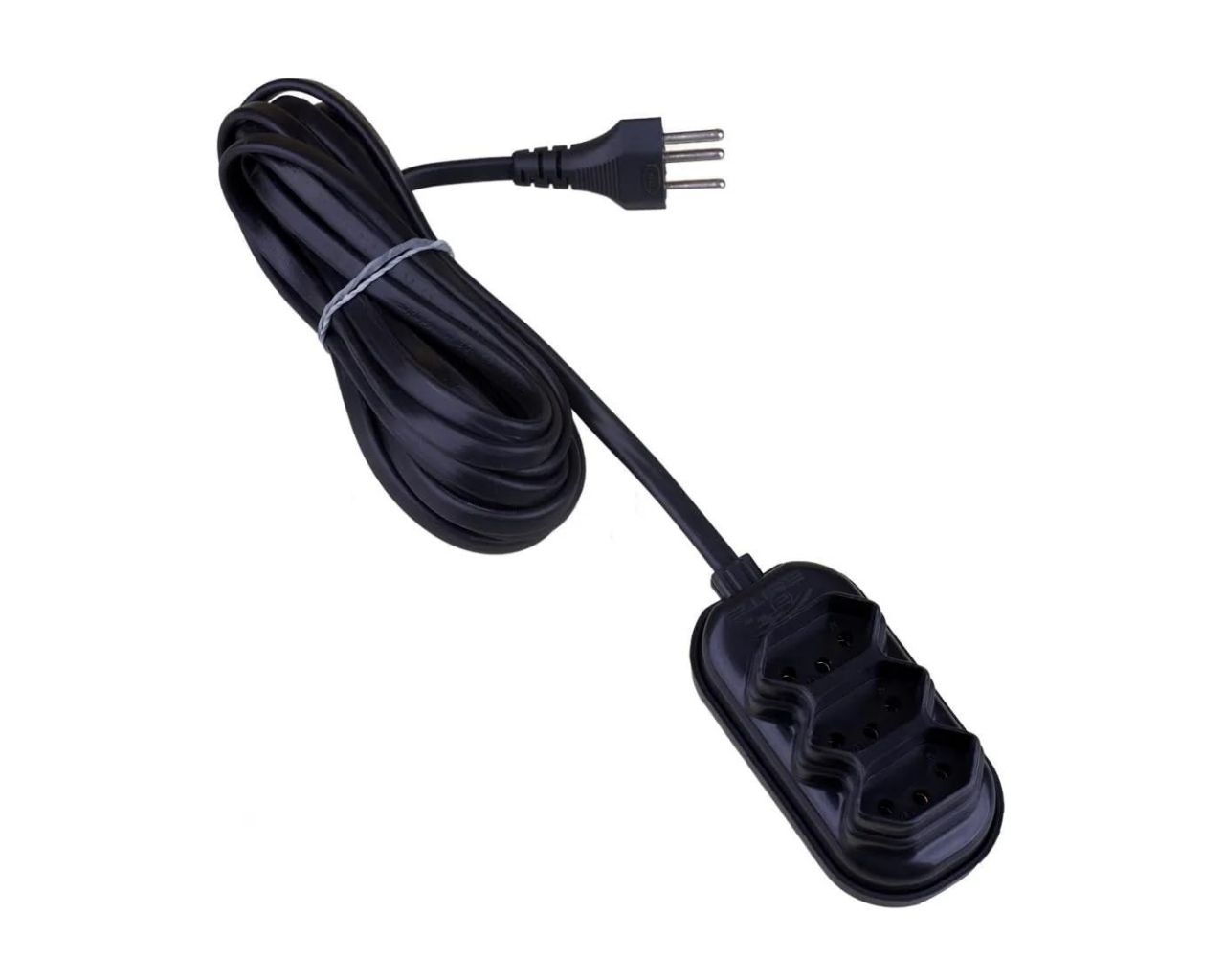 EXTENSÃO PP TRIPOLAR BIVOLT 3X075 05MTS PRETA