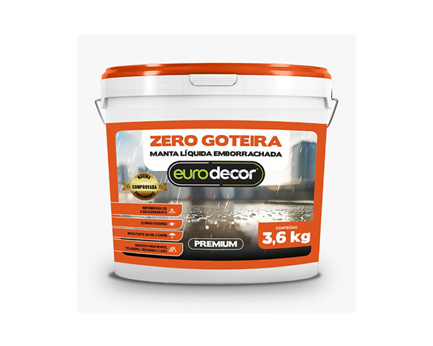 ZERO GOTEIRA EURODECOR 3,6KG CINZA GRAFITE 