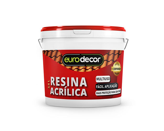 RESINA ACRÍLICA BRILHANTE BASE ÁGUA 3,6LT INCOLOR 