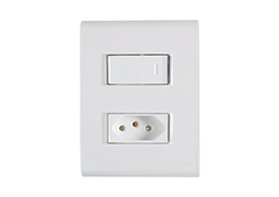 INTERRUPTOR SIMPLES + 1 TOMADA 2P+T 10A TRAMONTINA LIZ