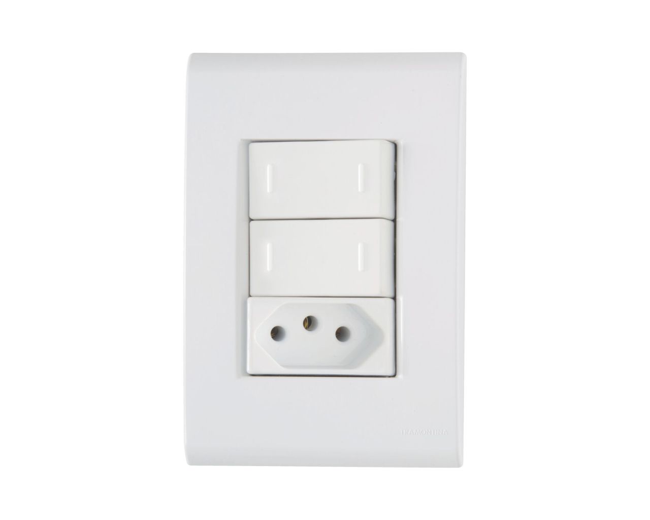 CONJ 4X2 COM 2 INTERRUPTORES SIMPLES + 1 TOMADA 10A LIZ