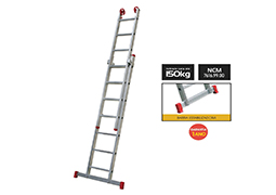 ESCADA ALUMÍNIO EXTENSIVA DUPLA 07X2 DEGRAUS