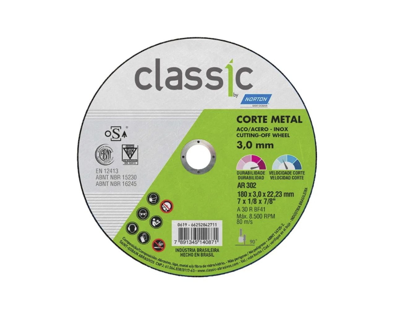DISCO DE CORTE PARA FERRO MAXI AR302 7x1/8x7/8