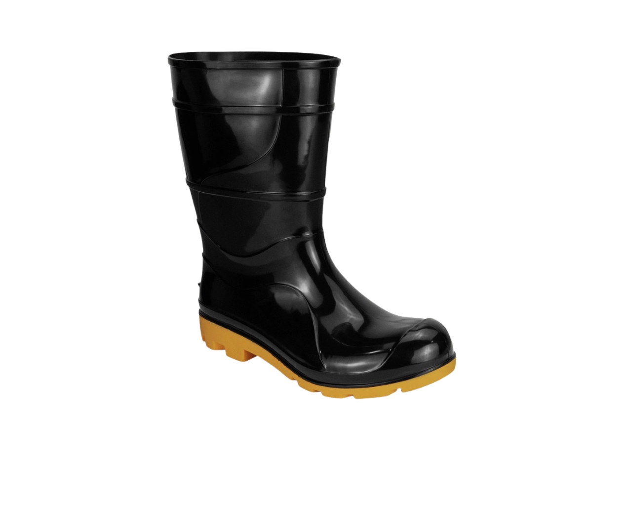 BOTA DE PVC PRETA SOLA AMA. CANO MÉDIO 40