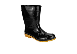 BOTA DE PVC PRETA SOLA AMA. CANO MÉDIO 44/45