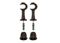 SUPORTE VARAO CORTINA MÉDIO 19MM IMBUIA