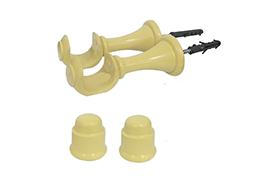 SUPORTE VARAO CORTINA MÉDIO 19MM MARFIM