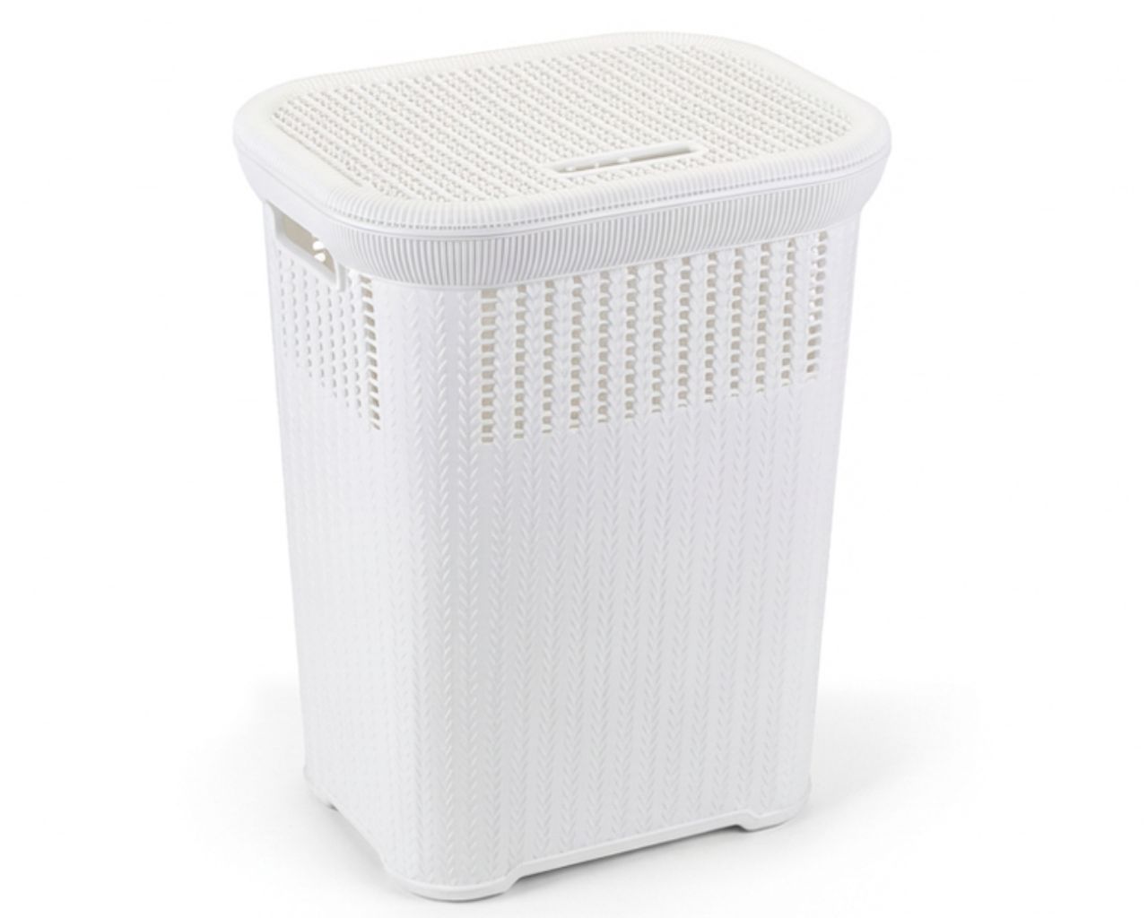 CESTO ROUPA RATTAN 50 LITROS BRANCO