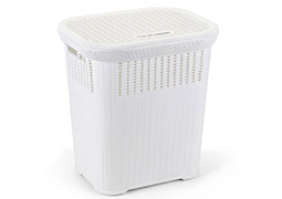 CESTO ROUPA RATTAN 50 LITROS BRANCO