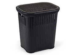 CESTO ROUPA RATTAN 50 LITROS PRETO
