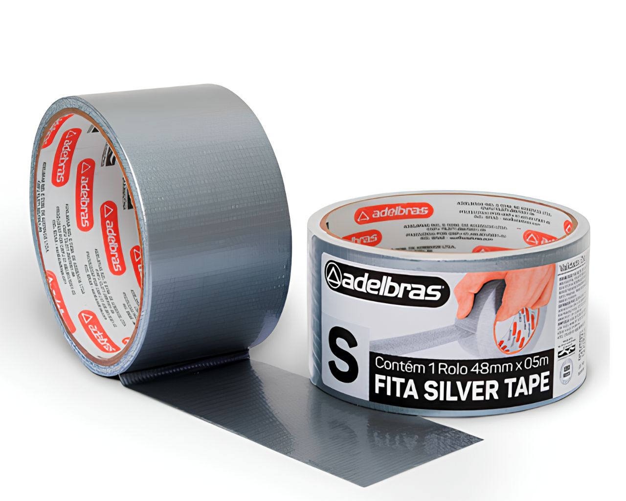 FITA REFORCADA MULTI SILVER TAPE PRATA ADELBRAS 48MMX5M 960