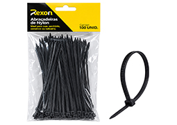 ABRACADEIRA NYLON REXON PT 7,6X750 100PCS BLISTER