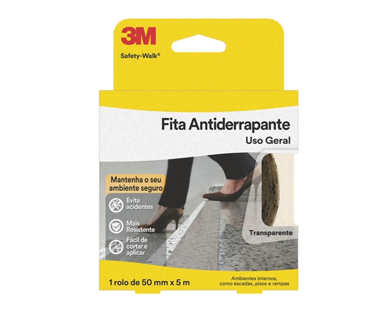 FITA ANTIDERRAPANTE SAFETY WALK 50MMx5M TRANSPARENTE BLISTER